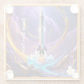 "Visionäre kosmische Gestaltung" Glasuntersetzer (Rückseite)