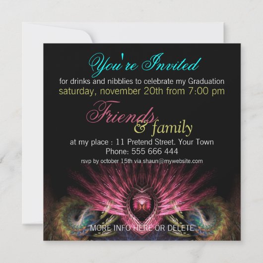 Visionäre Kunst Abschluss Einladung (Rückseite)