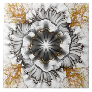 Visionäre Schwarze Blume Fliese