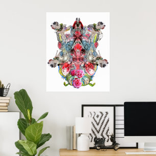 Visionäre surrealistische Kunst Symmetrische Fan Poster