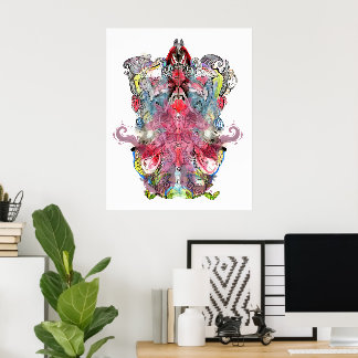 Visionäre surrealistische Kunst | Symmetrische Fan Poster