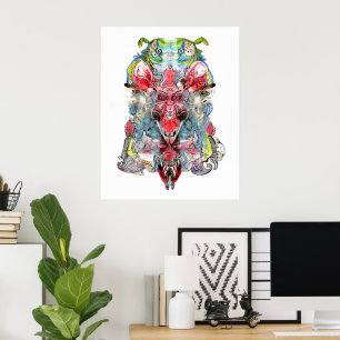 Visionäre surrealistische Kunstwerke Symmetrisch Poster