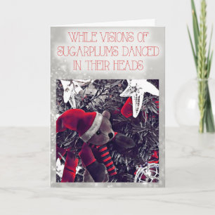 Visionen der Sugarplums-Teddybär-Karte Feiertagskarte
