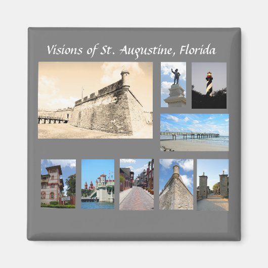 Visionen des historischen St. Augustinus, Florida Magnet (Vorne)