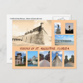 Visionen des historischen St. Augustinus, Florida Postkarte (Vorne/Hinten)