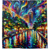 Visionen: Psychedelisch San Antonio Riverwalk Duschvorhang (Vorderseite)