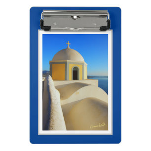 Visionen von Griechenland: Santorini Sunshine Mini Klemmbrett