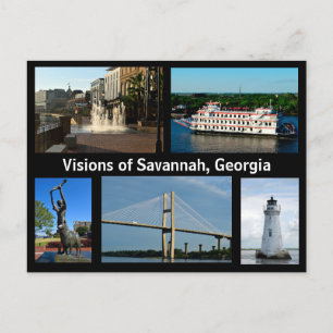 Visionen von Savannah, Georgia Holiday Postcard Feiertagspostkarte