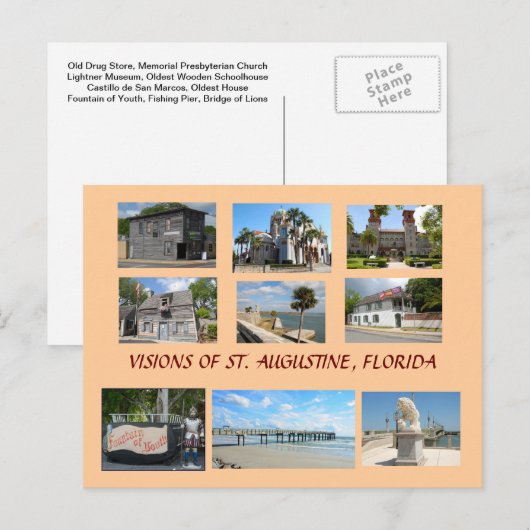 Visionen von St. Augustine, Florida Postkarte (Vorne/Hinten)
