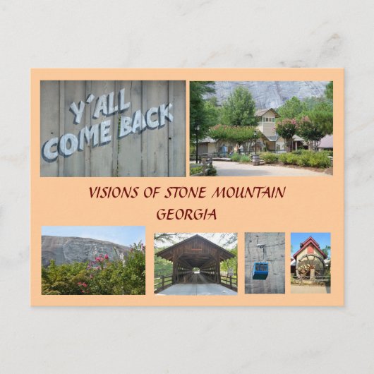 Visionen von Stone Mountain, Georgien Postkarte (Vorderseite)