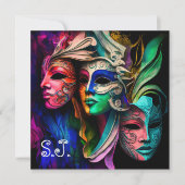 Visionen von Venezianischen Masken Einladung (Vorderseite)