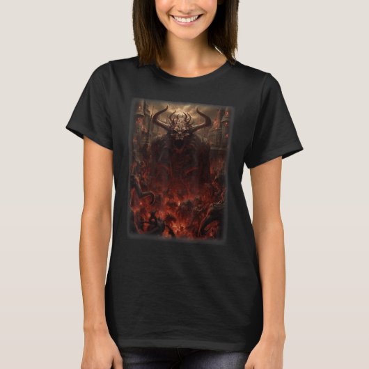 Visions of Hell Satan Devils Demons Monster Skelet T-Shirt (Vorderseite)