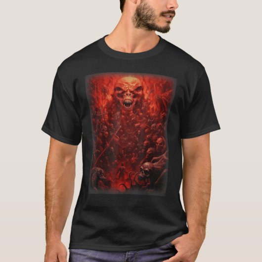 Visions of Hell Satan Devils Demons Monster Skelet T-Shirt (Vorderseite)