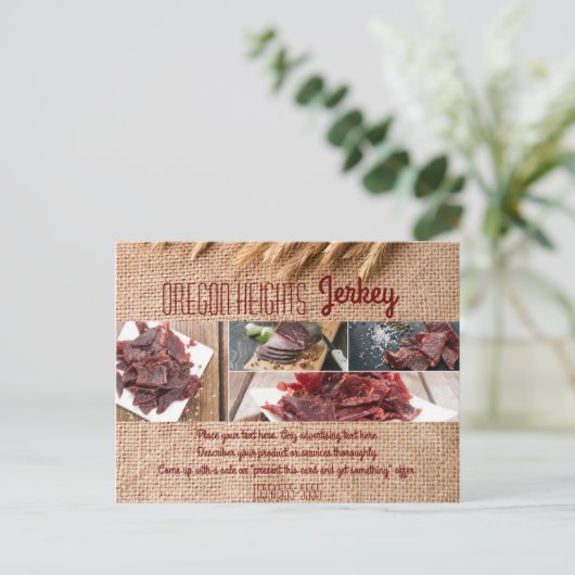 Visisiness Advertising Card Wheat on Burlap Sack C Postkarte (Stehend Vorderseite)