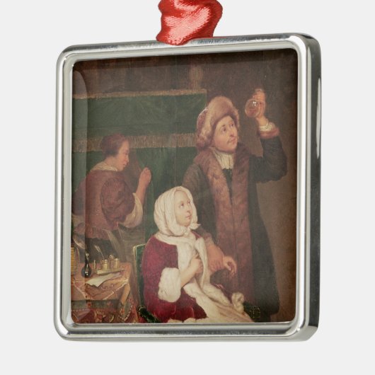 Visit des Doktors Silbernes Ornament (Links)