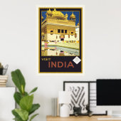 "Visit India" Vintage Travel Poster (Heimbüro)