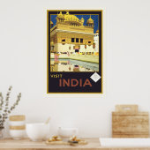 "Visit India" Vintage Travel Poster (Küche)