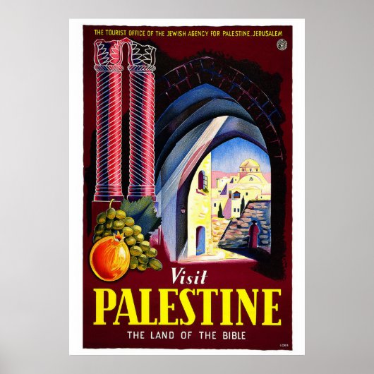 "Visit Palestine" Vintage Travel Poster (Vorne)