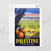 "Visit Palestine" Vintage Travel Poster Postkarte (Vorne/Hinten)