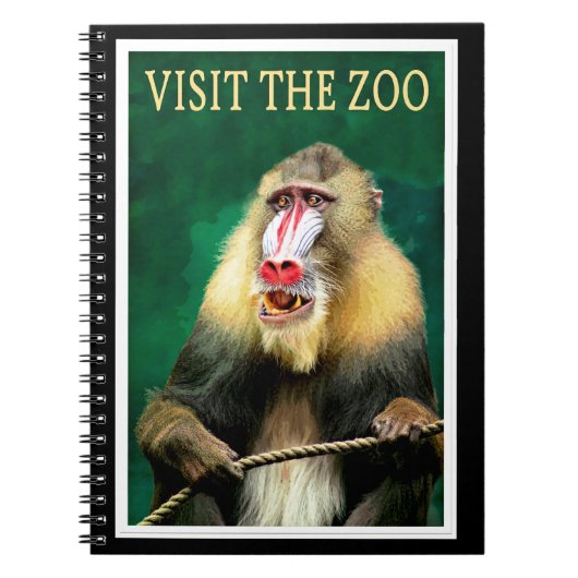 Visit the Zoo, vintage travel poster Notizblock (Vorderseite)