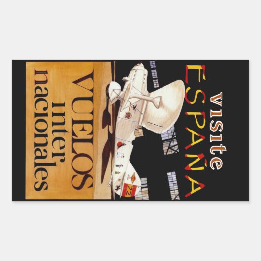 Visite Espana ~ Vuelos Internacionales Rechteckiger Aufkleber (Vorderseite)