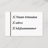 Visitekaartje hond, visitenkarte (Rückseite)