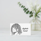 Visitekaartje lineart girl visitenkarte (Stehend Vorderseite)