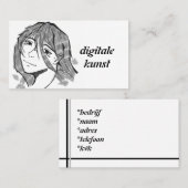 Visitekaartje lineart girl visitenkarte (Vorne/Hinten)