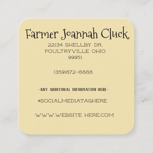 Visitenkarte (Rückseite)