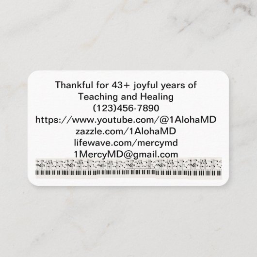 Visitenkarte (Rückseite)