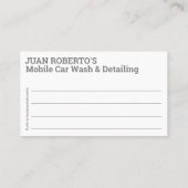 Visitenkarte (Rückseite)