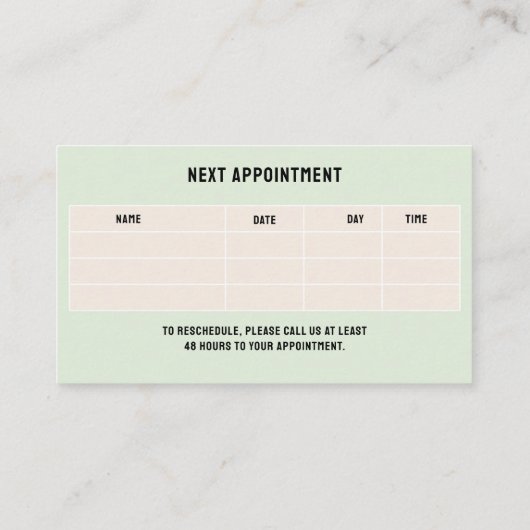 Visitenkarte (Rückseite)