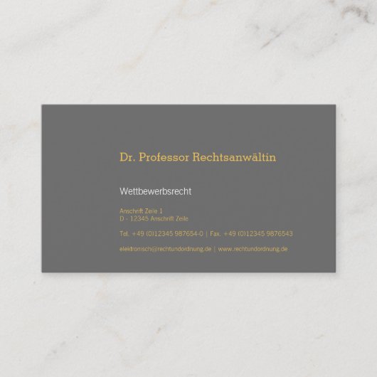 Visitenkarte (Vorderseite)