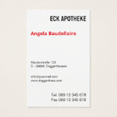 Visitenkarte (Rückseite)
