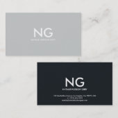 Visitenkarte 001 - Dame Elegance, Grau/Schwarzes (Vorne/Hinten)