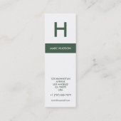 Visitenkarte 003 - Slim Stilvoll, grün / weiß (Rückseite)