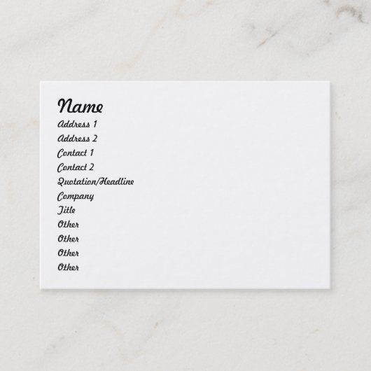 Visitenkarte 2012 mit des Kalenders Rückseite an (Vorderseite)