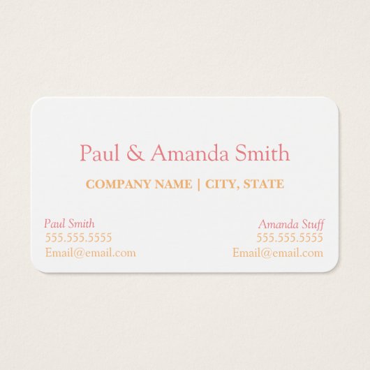 Visitenkarte - 2 Namen (Vorderseite)