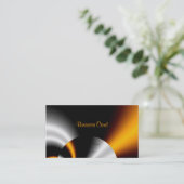 Visitenkarte Abstrakt Orange Grau Silver Black (Stehend Vorderseite)