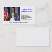 Visitenkarte, Allen West für Präsidenten 2012 Visitenkarte (Vorne/Hinten)