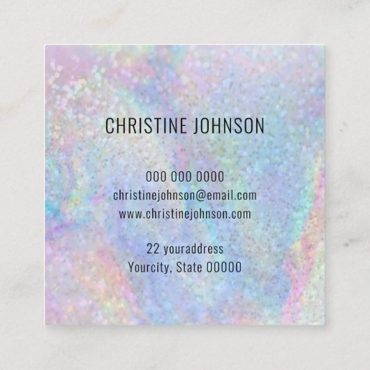 Visitenkarte am Samt (Rückseite)