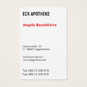 Visitenkarte Apotheke  (Rückseite)