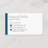 Visitenkarte - Aquamarin & grau (Vorderseite)