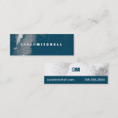 Visitenkarte - Aquamarines und weißes Monogramm (Vorne/Hinten)