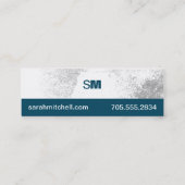 Visitenkarte - Aquamarines und weißes Monogramm (Rückseite)