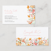 Visitenkarte, Aquarell Florals Rosa Orange Visitenkarte (Vorne/Hinten)