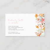 Visitenkarte, Aquarell Florals Rosa Orange Visitenkarte (Vorderseite)