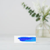 Visitenkarte - Aquarellbrushstroke-Blau (Stehend Vorderseite)