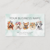 Visitenkarte Aquarellhunde Blume, grün (Rückseite)