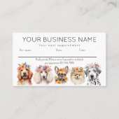 Visitenkarte Aquarellhunde Blume, weiß (Vorderseite)